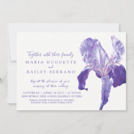 紫外線アイリス植物結婚式招待状 招待状