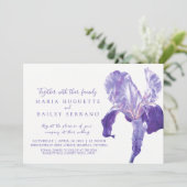 紫外線アイリス植物結婚式招待状 招待状 (スタンド正面)