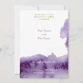 紫外線エレガントヴィンテージ水結婚色 招待状 (正面)