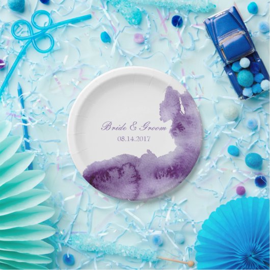 紫外線エレガント水の色結婚の ペーパープレート (パーティー)