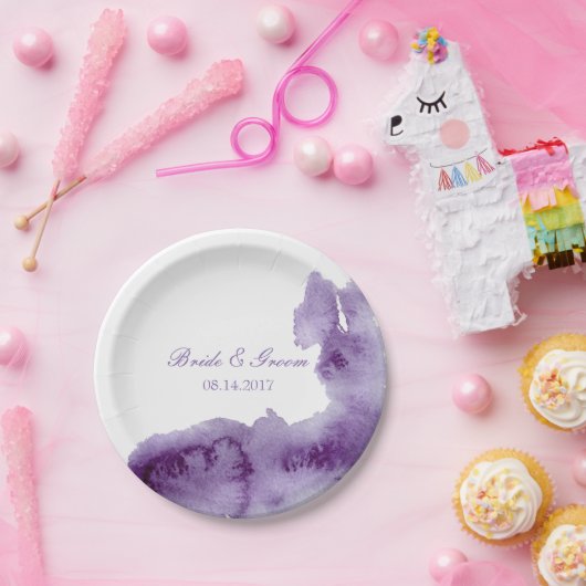 紫外線エレガント水の色結婚の ペーパープレート (パーティー)