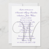 紫外線エレガント結婚式招待状イニシャル 招待状 (裏面)