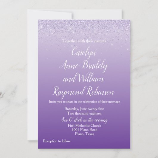 紫外線グラデーション結婚式招待状 招待状 (正面)