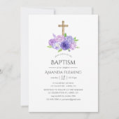 紫外線フローラ洗礼または《キリスト教》洗礼式や命名式 招待状 (正面)