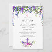 紫外線フローラ洗礼または《キリスト教》洗礼式や命名式 招待状 (正面)
