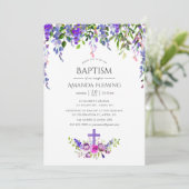 紫外線フローラ洗礼または《キリスト教》洗礼式や命名式 招待状 (スタンド正面)