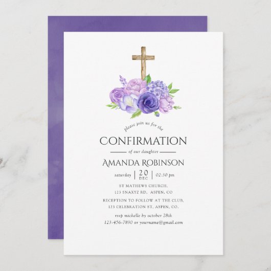 紫外線フローラ確認 招待状 (正面/裏面)