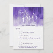 紫外線モダン抽象芸術ア結婚ート応答RSVP 招待状 (裏面)