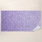 紫外線ライトパープルグリッターのきらめき ビーチタオル (正面)