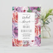 紫外線ヴィンテージ結婚バラブライダルシャワー 招待状 (スタンド正面)