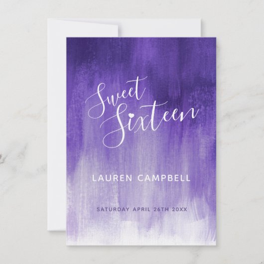 紫外線抽象モダンアート スウィート16 招待カード 招待状 (正面)
