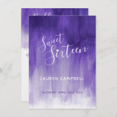 紫外線抽象モダンアート スウィート16 招待カード 招待状 (正面/裏面)