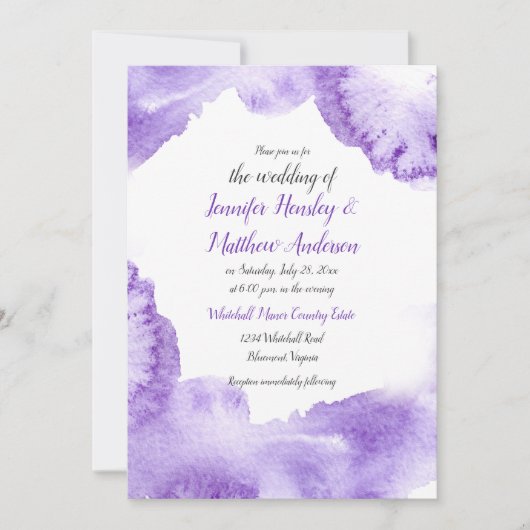 紫外線水カラースプラッシュ結婚式招待状 招待状 (正面)