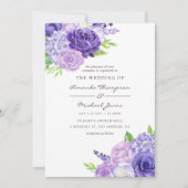 紫外線水彩フローラ結婚式招待状 招待状 (正面)