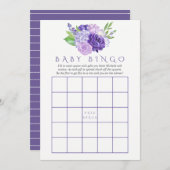 紫外線水彩フローラ赤ちゃんシャワービンゴ 招待状 (正面/裏面)