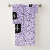 紫外線紫グリッタースパークルモノグラム バスタオルセット (インサイチュ)