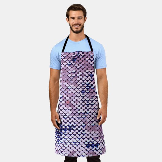 紫外線鮮やかなシークイングリッター光沢のあるテクスチャ。Gl エプロン (着用した状態)