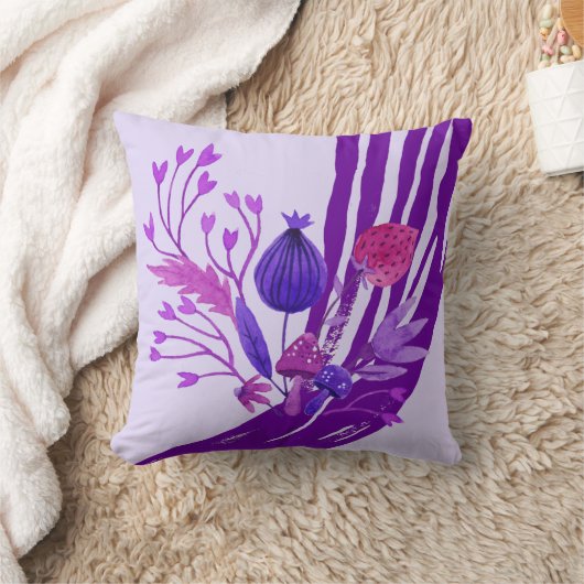 紫外線・白色抽象芸術フローラ枕 クッション (ブランケット)