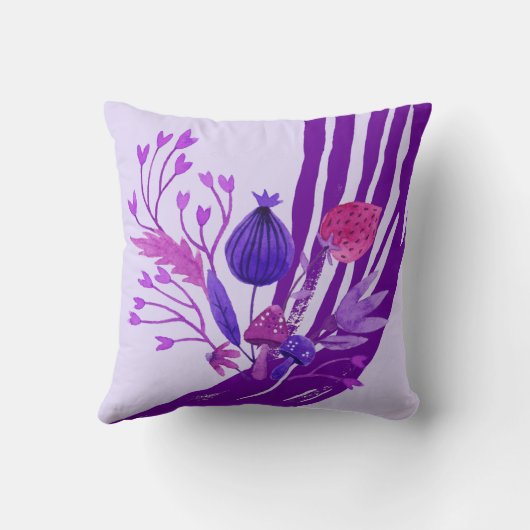 紫外線・白色抽象芸術フローラ枕 クッション (裏面)