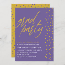 紫外線・金ゴールド紙吹雪卒業会 招待状