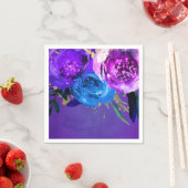 紫外鮮やか紫フローラファンタジー結婚の スタンダードカクテルナプキン (インサイチュ)