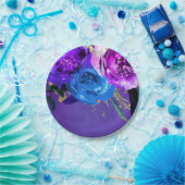 紫外鮮やか紫フローラファンタジー結婚の ペーパープレート (パーティー)