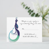 紫大切の孔雀、ティール（緑がかった色）、緑の反応 出欠カード (スタンド正面)