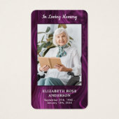 紫大理石記念写真葬式祈りの言葉カード (正面)