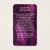 紫大理石記念写真葬式祈りの言葉カード (裏面)