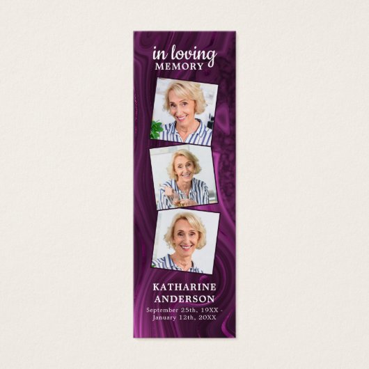 紫大理石3写真詩葬儀祈りの言葉しおり (正面)