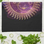 紫天日と月 キッチンタオル (折り畳み)