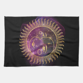 紫天日と月 キッチンタオル