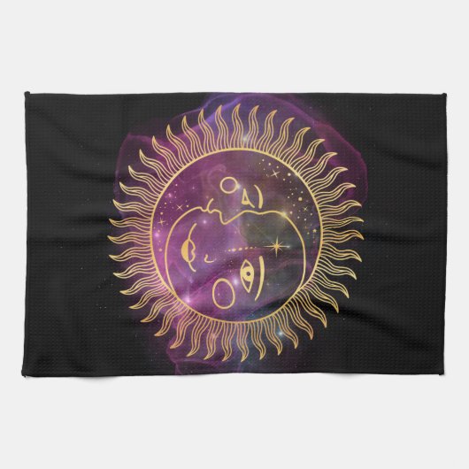 紫天日と月 キッチンタオル (横)