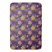 紫天空フローラ太陽の月と星 バスマット (正面縦)