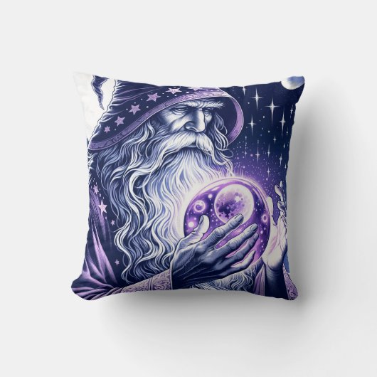 紫天空宇宙眼精水晶玉魔法使い クッション (正面)