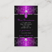 紫威厳のある黒オーナメントモノグラ華美ム 名刺 (裏面)