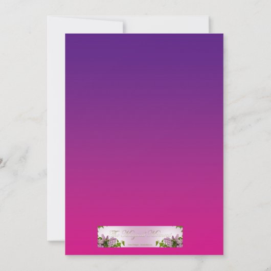 紫威厳のある 案内状 (裏面)