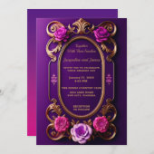 紫威厳のある 案内状 (正面/裏面)