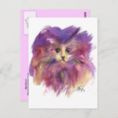 紫子猫、子猫の肉付きポートレートカラフル ポストカード (正面/裏面)