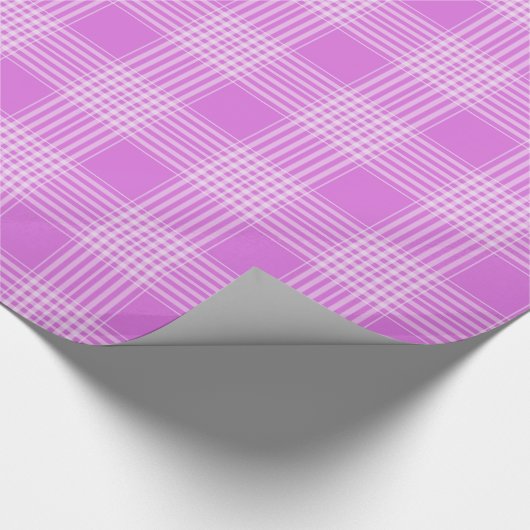 紫市松模様にと白の格子柄のギフトラップ ラッピングペーパー (角)