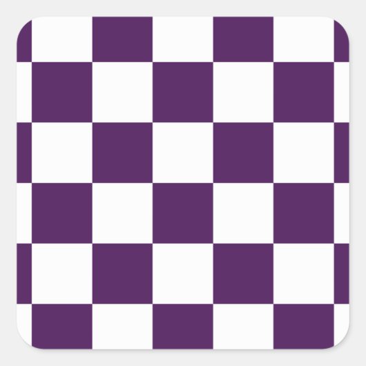 紫市松模様にと白 スクエアシール (正面)