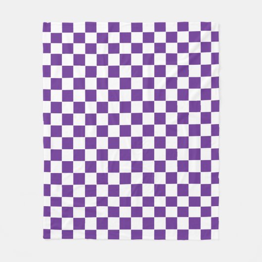 紫市松模様にと白 フリースブランケット (正面)