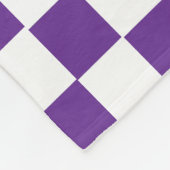 紫市松模様にと白 フリースブランケット (角)