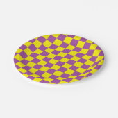 紫市松模様にと黄 ペーパープレート (アングル)