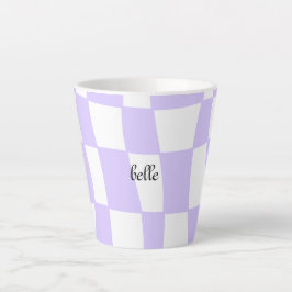 紫市松模様にファンキーラテ カフェラテマグ