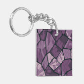 紫幾何エレガントステンドグラスデザイン キーホルダー (正面左)