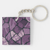 紫幾何エレガントステンドグラスデザイン キーホルダー (裏面)