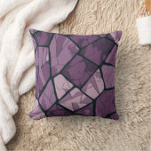紫幾何エレガントステンドグラスデザイン クッション (ブランケット)