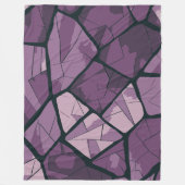紫幾何エレガントステンドグラスデザイン フリースブランケット (正面)