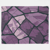 紫幾何エレガントステンドグラスデザイン フリースブランケット (正面(横))